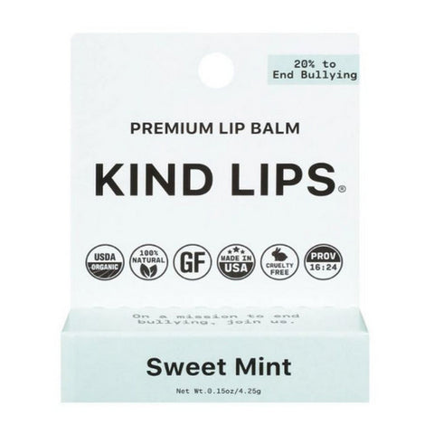 Kind Lips, Organic Lip Balm Sweet Mint, 0.15 Oz (Case Of 12)