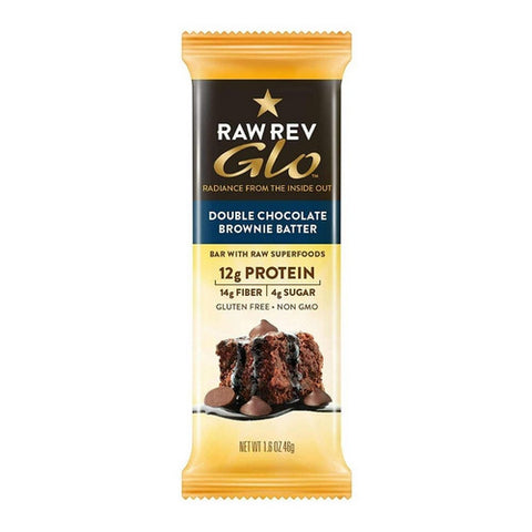 Raw Rev, Plant Based Protein Double Chocolate Brownie Batter Bar, 1.6 Oz (Case Of 12)