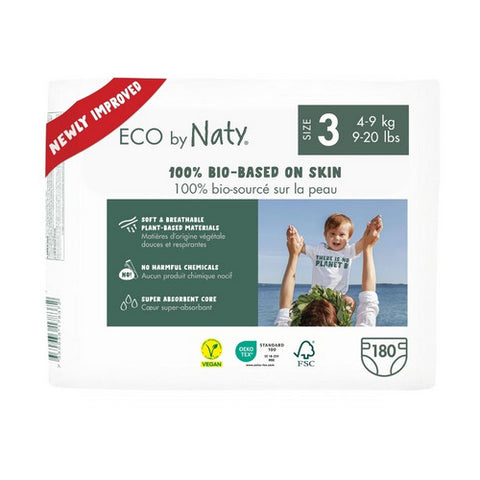 Naty-Eco By Naty, Eco Diapers Diapers Size 3 For 9-20 lbs, 30 Count (Case Of 6)
