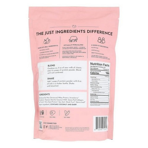 Just Ingredients, Strawberries And Cream Protein Powder, 2.16 Lb