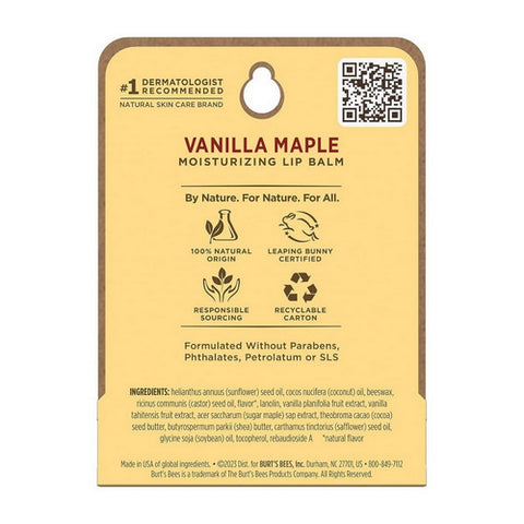 Burts Bees, Vanilla Maple Lip Balm, 0.15 Oz