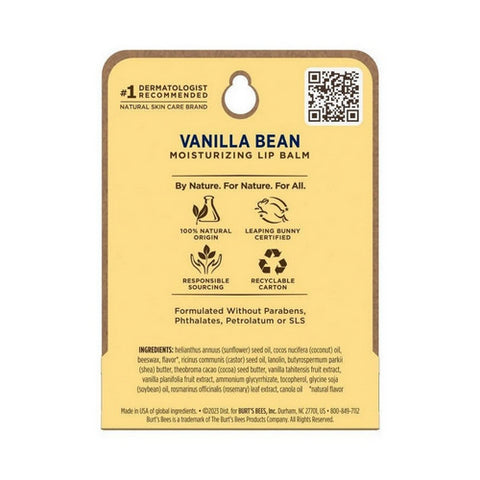Burts Bees, Vanilla Bean Moisturizing Lip Balm, 0.15 Oz