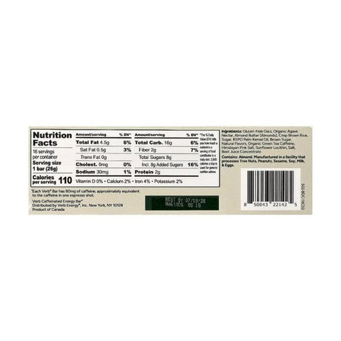 Verb Energy, Verb Energy Birthday Cake Caffeinated Energy Bar, 16 Count