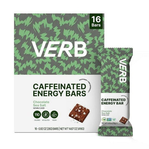 Verb Energy, Chocolate Sea Salt Caffeinated Energy Bar, 16 Count