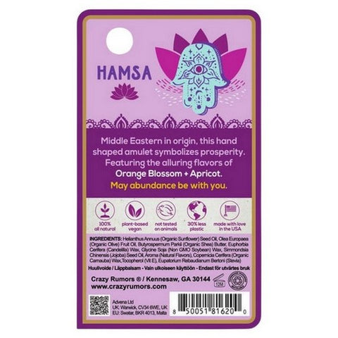 Crazy Rumors, Happy Juju Hamsa Lip Balm Blister Box, 0.15 Oz