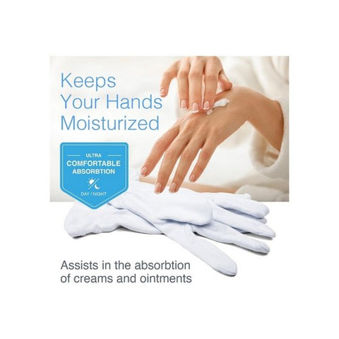 Cara, Cotton Gloves Large, 24 Count