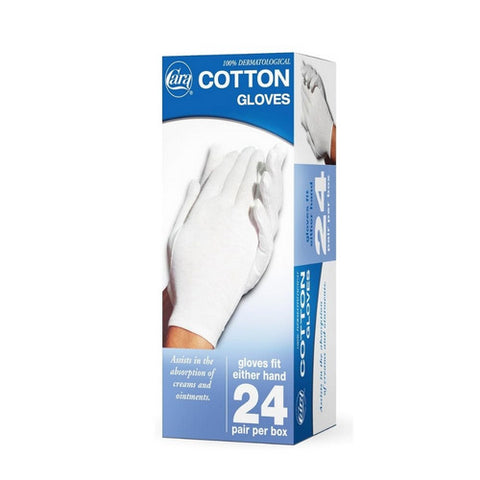 Cara, Cotton Gloves Large, 24 Count