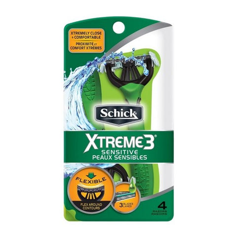 Carefree, Schick Xtreme Disposable Razors Sensitive, 4 Count