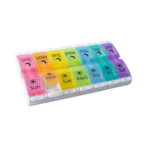 Foster And Thrive, Pill Organizer Weekly AM And PM With Push Button, 1 Count