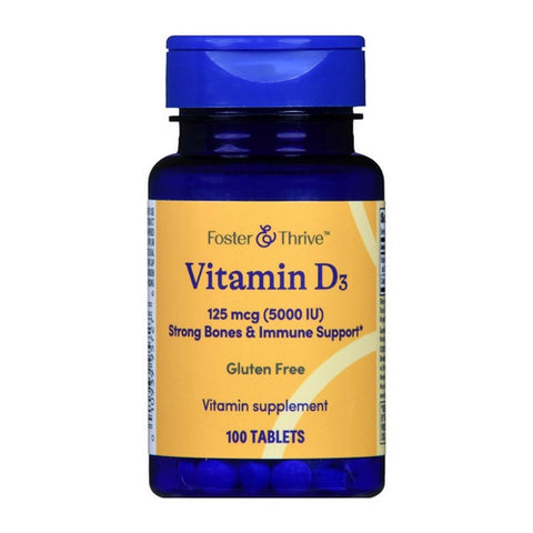 Foster And Thrive, Vitamin D3, 125 Mcg, 100 Tabs