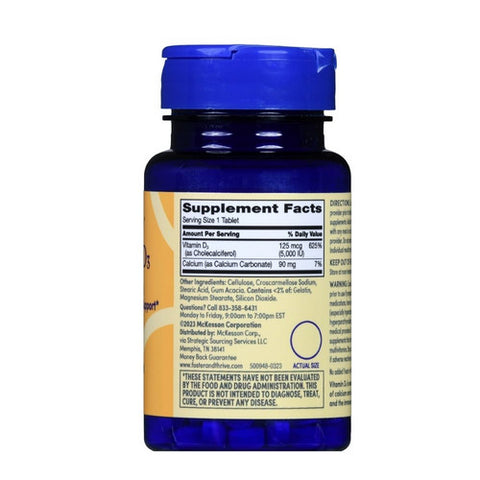 Foster And Thrive, Vitamin D3, 125 Mcg, 100 Tabs