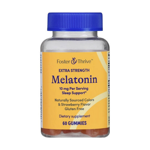 Foster And Thrive, Extra Strength Melatonin Gummies Strawberry, 10 Mg, 60 Count