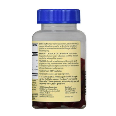 Foster And Thrive, Extra Strength Vitamin B-12 Gummies Raspberry, 300 Mcg, 60 Count