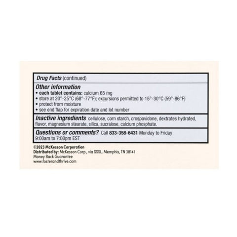 Foster And Thrive, Regular Strength Gas Relief Simethicone Chewable Mint, 100 Tablets