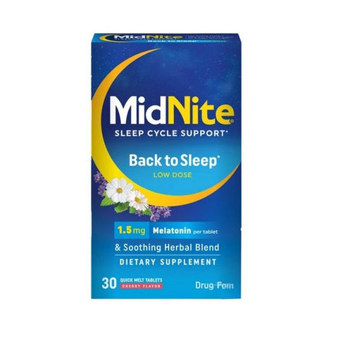 Midnite, Sleep Cycle Support Quick Melt Cherry, 30 Tablets