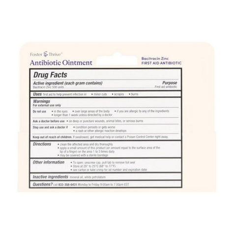 Foster And Thrive, First Aid Bacitracin Ointment, 1 Oz