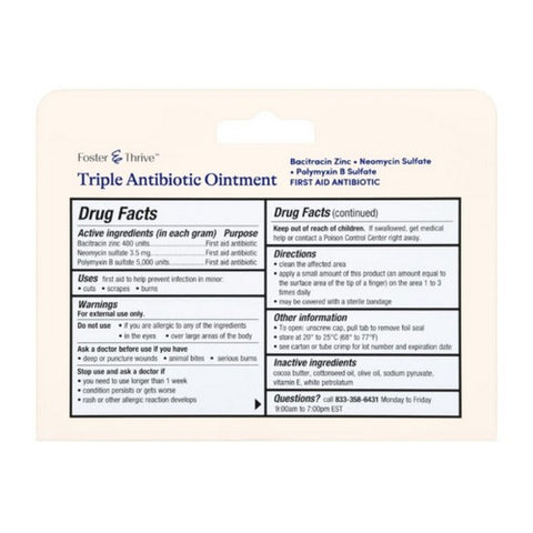 Foster And Thrive, Triple Antibiotic Ointment, 1 Oz