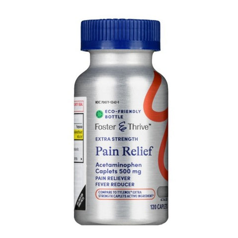 Foster And Thrive, Extra Strength Pain Relief Acetaminophen Caplets, 500 Mg, 120 Caps