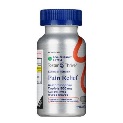 Foster And Thrive, Extra Strength Pain Relief Acetaminophen Caplets, 500 Mg, 120 Caps