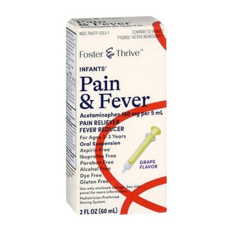 Foster And Thrive, Infants' Pain & Fever Acetaminophen, 160 Mg, 2 Oz