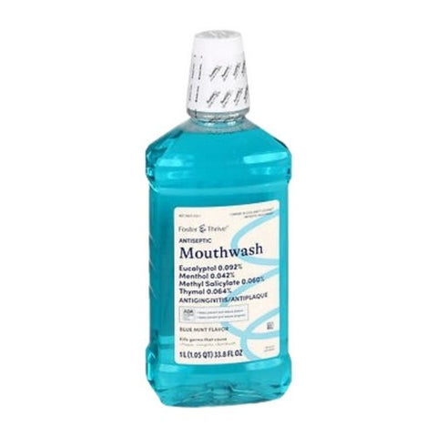 Foster And Thrive, Mouthwash Blue Mint, 33.8 Oz