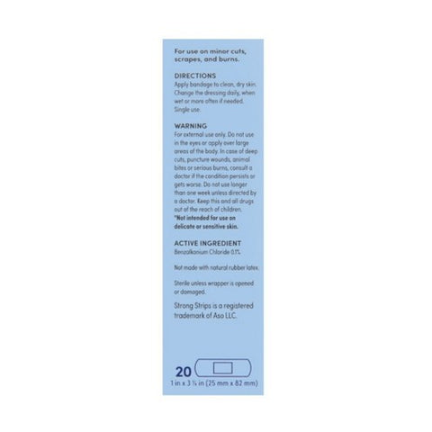 Foster And Thrive, Advanced Antibacterial Strong Strips Adhesive Bandages, 20 Count