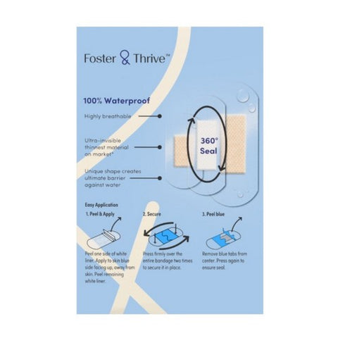 Foster And Thrive, Advanced Antibacterial Waterproof Adhesive Bandages, 20 Count