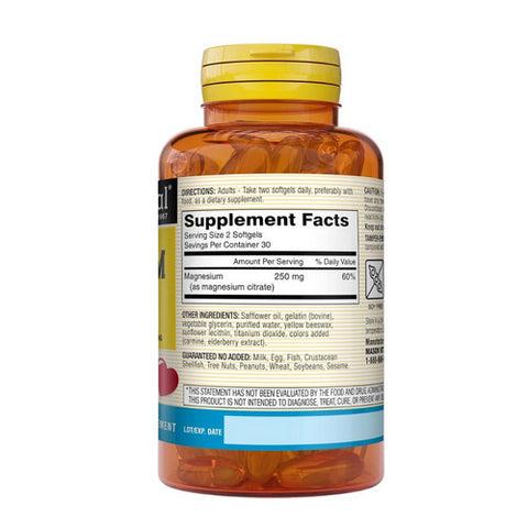 Mason, Natural Magnesium Citrate, 250 Mg, 60 Softgels