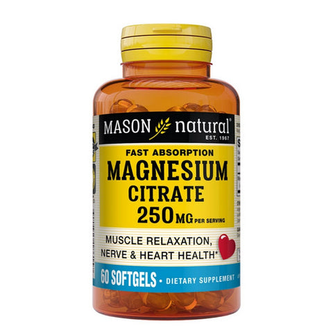 Mason, Natural Magnesium Citrate, 250 Mg, 60 Softgels