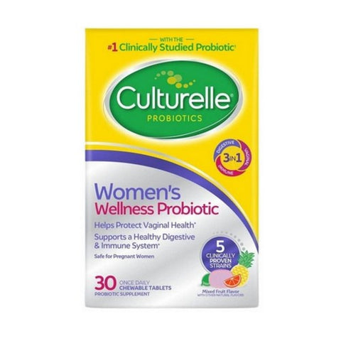 Culturelle, Womens Wellness Probiotic Chewable Mixed Fruit Flavor, 30 Tablets