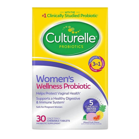 Culturelle, Womens Wellness Probiotic Chewable Mixed Fruit Flavor, 30 Tablets