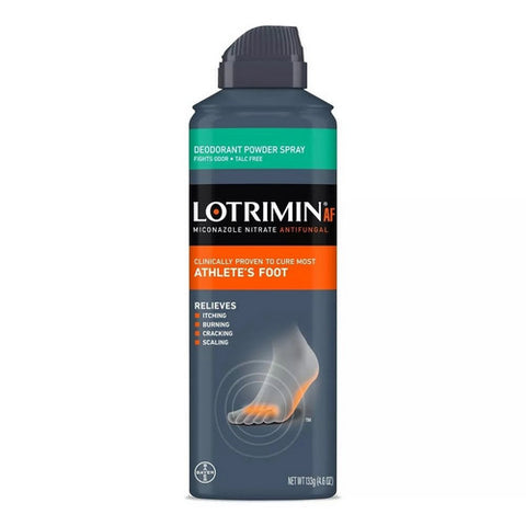 Mirafiber, Lotrimin AF Deodorant Powder Spray, 4.6 Oz