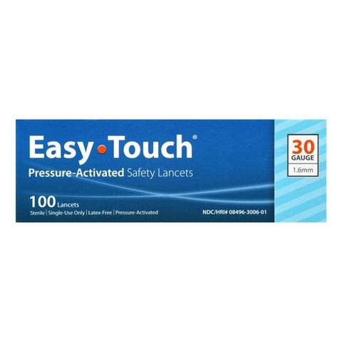 Easy Touch, Pressure Activated Safety Lancets 30 Gauge, 100 Count