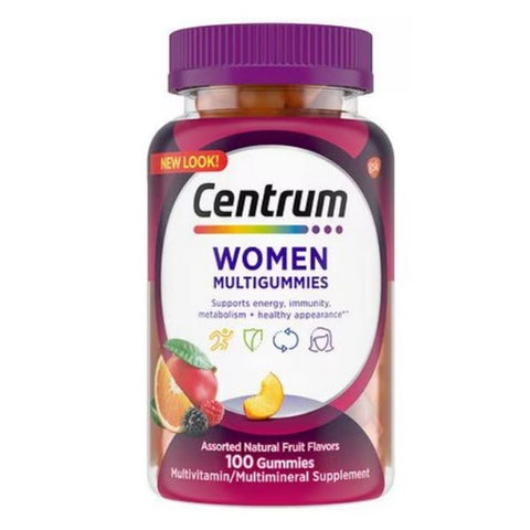 Caltrate, Centrum Women Multigummies Assorted Natural Fruit Flavors, 100 Count