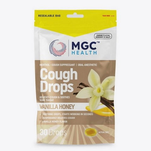 Mgc Health, Cough Drops Vanilla Honey, 30 Count