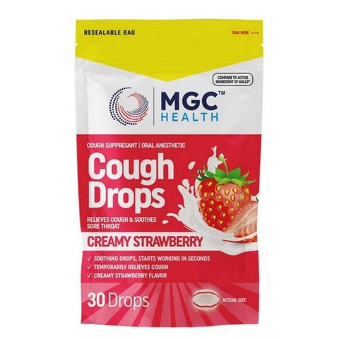 Mgc Health, Cough Drops Creamy Strawberry, 30 Count