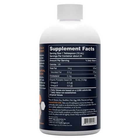 Health Logics, Organic Pumpkin Seed Oil, 360 Ml