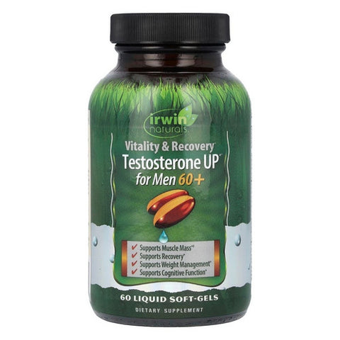 Irwin Naturals, Vitality And Recovery Testosterone UP for Men 60 Plus, 60 Liquid Softgels