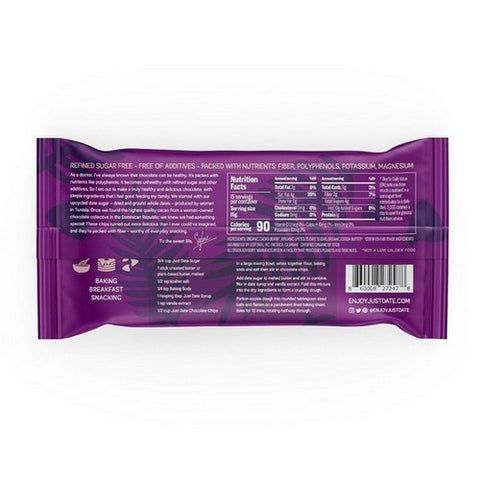 Just Date Syrup, Dark Chocolate Chips, 7 Oz (Case Of 6)
