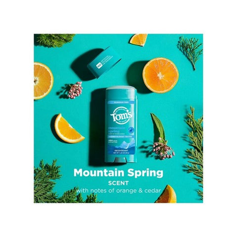 Tom's Of Maine, Mountain Spring Natural Deodorant For Men And Women, 3.25 Oz (Case Of 6)