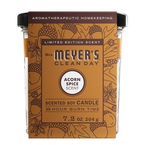 Mrs. Meyer's, Clean Day Soy Candle Acorn Spice, 7.2 Oz (Case Of 6)