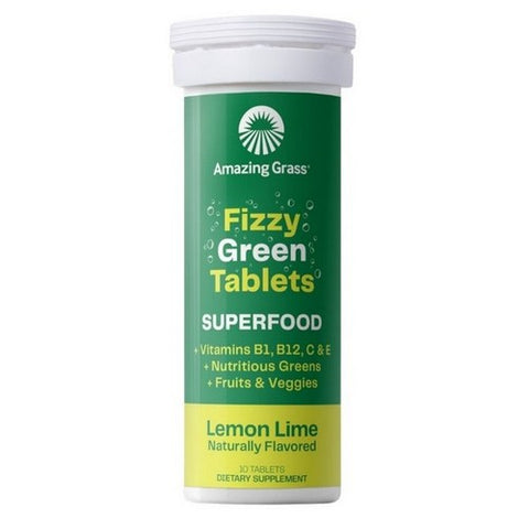 Amazing Grass, Green Superfood Effervescent Greens Lemon Lime, 10 Count (Case of 6)
