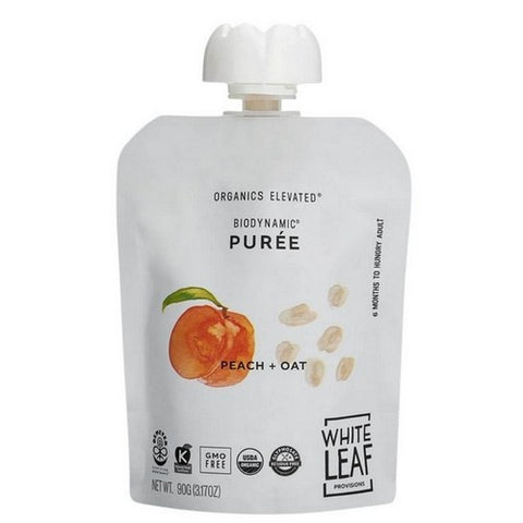 White Leaf Provisions, Baby Food Peach And Oat, 90 Grams (Case Of 6)