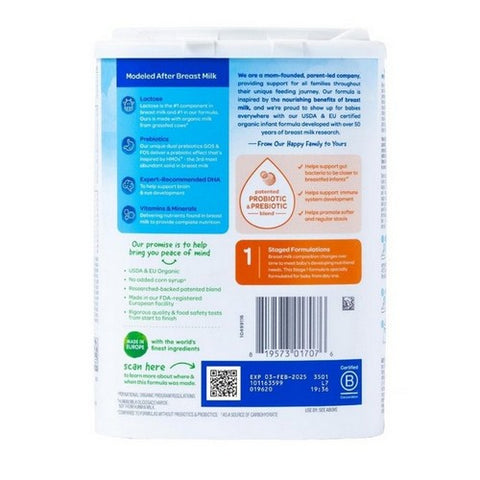 Happy Baby Food, Stage 1 Infant Formula, 22.9 Oz (Case Of 6)