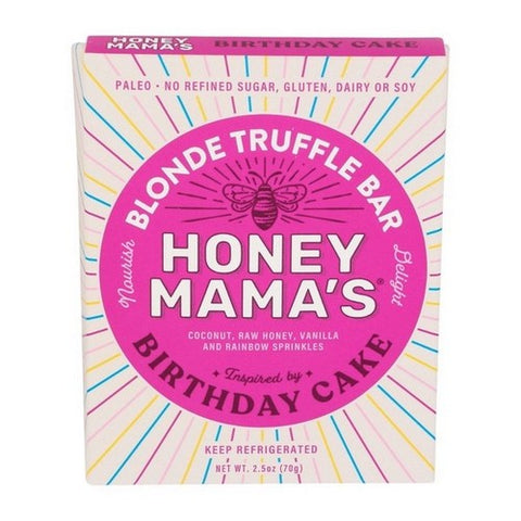 Honey Mamas, Happy Birthday Cake Truffle Bar, 2.5 Oz (Case Of 12)