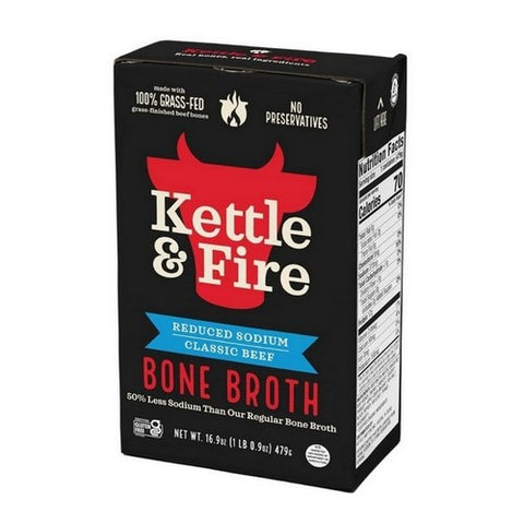Kettle And Fire, Reduced Sodium Classic Beef Bone Broth, 16.9 Oz (Case Of 6)
