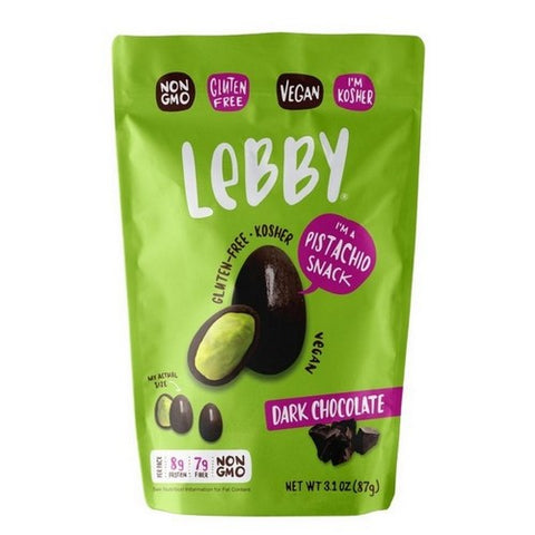 Lebby Snacks, Darke Chocolate Pistachios, 3.1 Oz (Case Of 6)