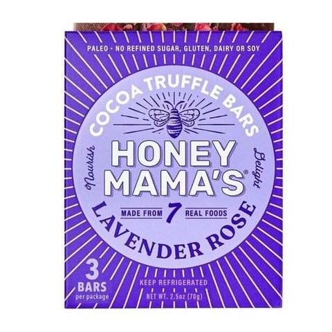 Honey Mamas, Lavender Rose Cocoa Truffle Bar, 2.5 Oz (Case Of 12)