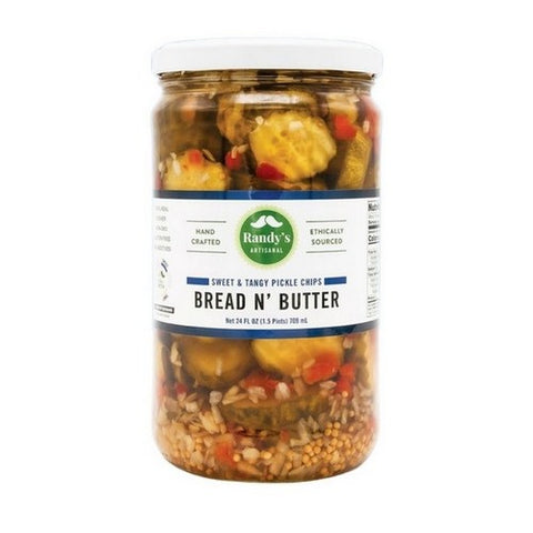 Randys Pickles, Bread N Butter With Sweet And Tangy Pickle Chips, 24 Oz (Case Of 6)