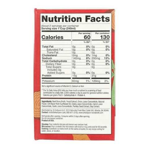 Dr Kellyann, Bone Broth Low Sodium Beef, 16.9 Oz (Case Of 6)